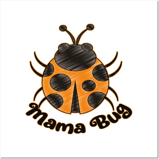 Cute Ladybug Beetle - Mama Bug Wall Art by Animal Specials